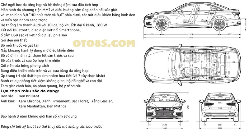 THÔNG SỐ KỸ THUẬT XE AUDI A6 2023