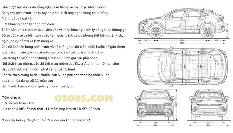 THÔNG SỐ KỸ THUẬT XE AUDI Q3 2023