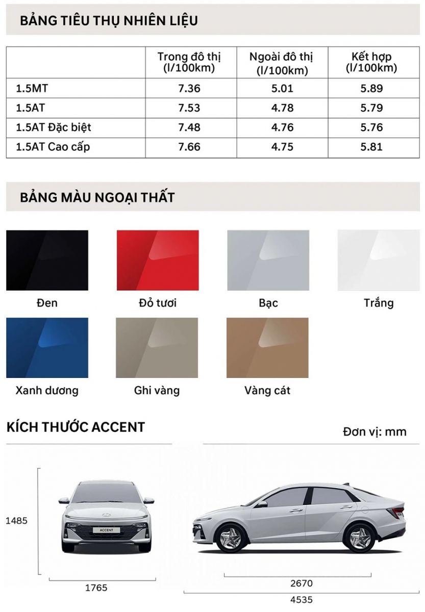 Màu xe Accent