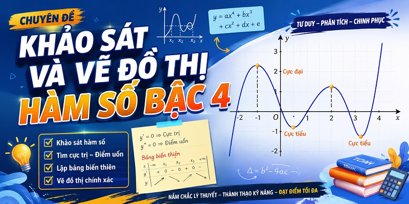 Khảo sát sự biến thiên và vẽ đồ thị của hàm đa thức bậc bốn - chủ đề số 3 về vẽ đồ thị hàm số