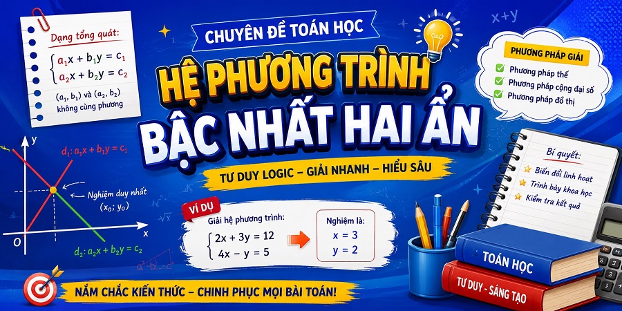 Bài tập giải hệ phương trình bậc nhất hai ẩn - từ trung bình tới khó