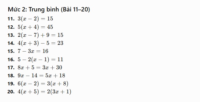 Phương trình bậc nhất một ẩn
