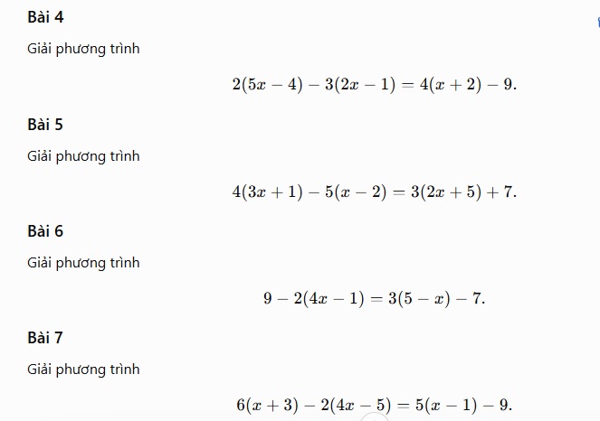 Phương trình bậc nhất 1 ẩn 