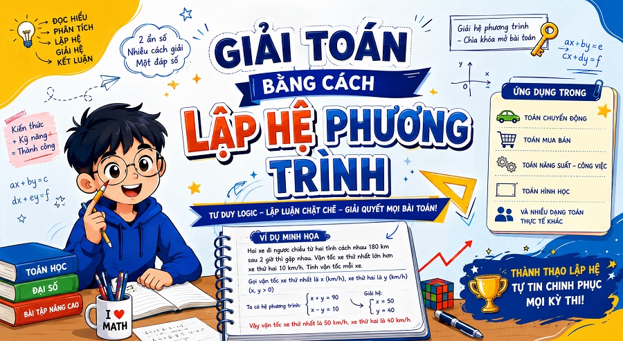 Bài tập giải toán bằng cách lập hệ phương trình từ dễ đến khó