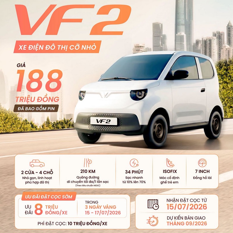 Giới thiệu chi tiết Vinfast VF2 2026 kèm giá lăn bánh