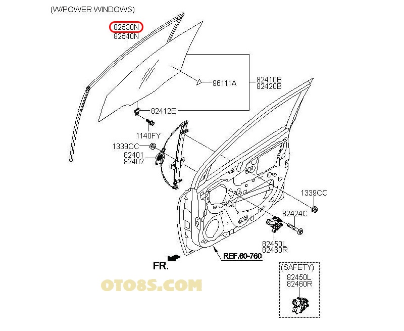 Gioăng trượt kính trước Hyundai i10