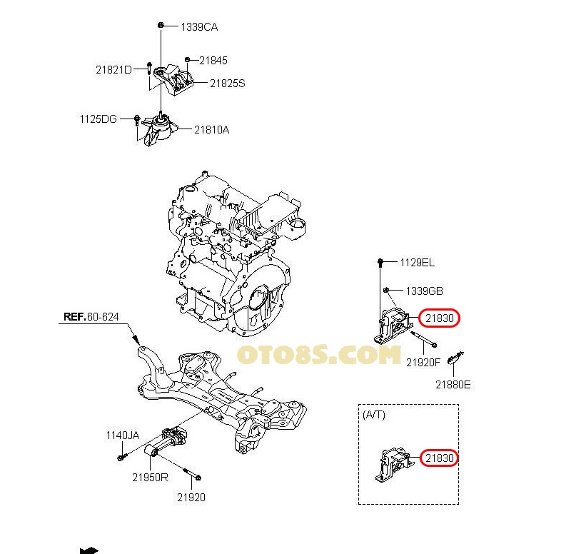 chân hộp số i10