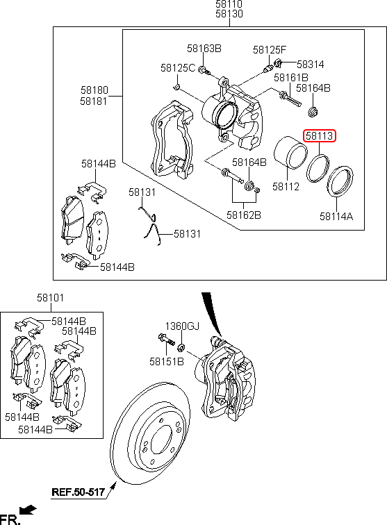 Cup ben piston trước i10