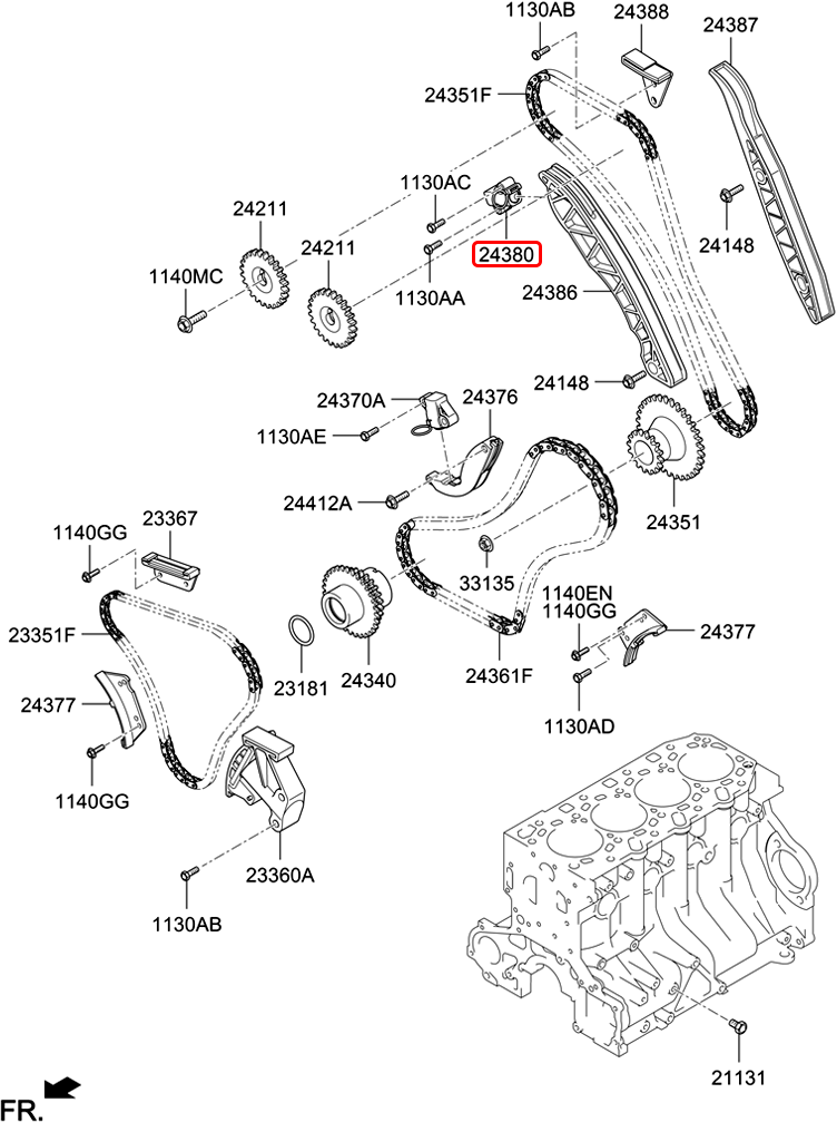 búa tăng xích cam Hyundai