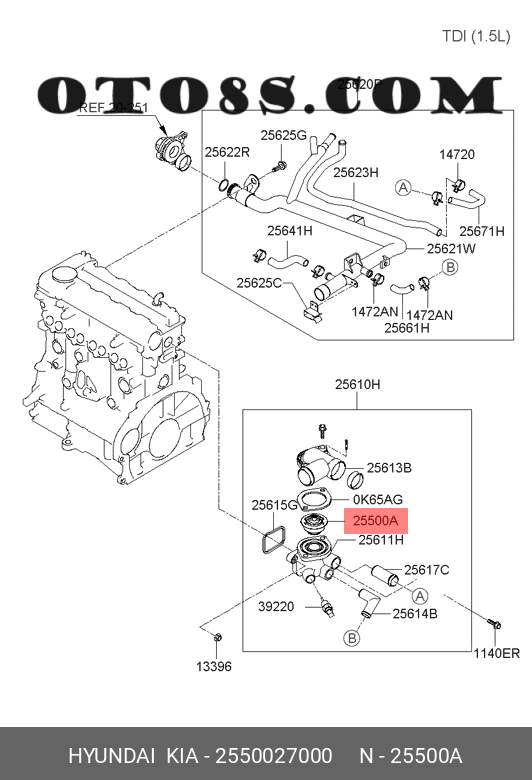 VAN HẰNG NHIỆT Hyundai Getz | VAN HẰNG NHIỆT xe Getz | 2550027000