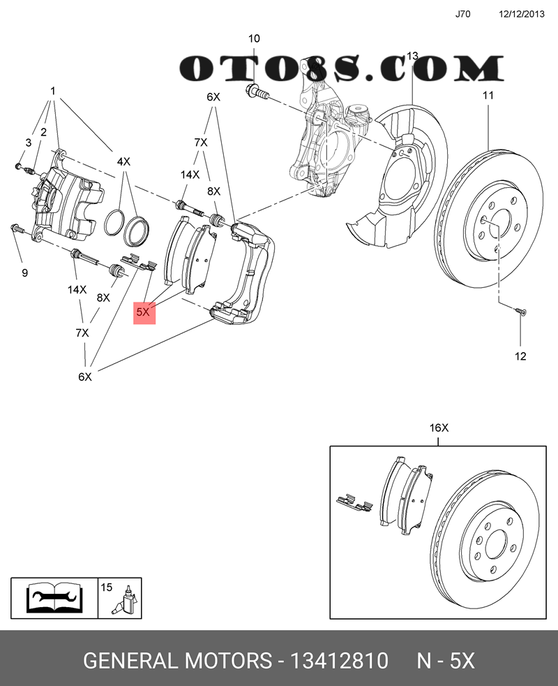 MÁ PHANH TRƯỚC Daewoo lacetti | MÁ PHANH TRƯỚC xelacetti  | 13412810