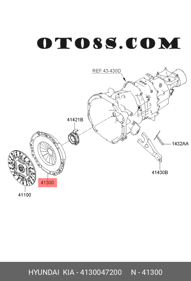 BÀN ÉP Hyundai Mighty N250 | BÀN ÉP xe Mighty N250 | 4130047200