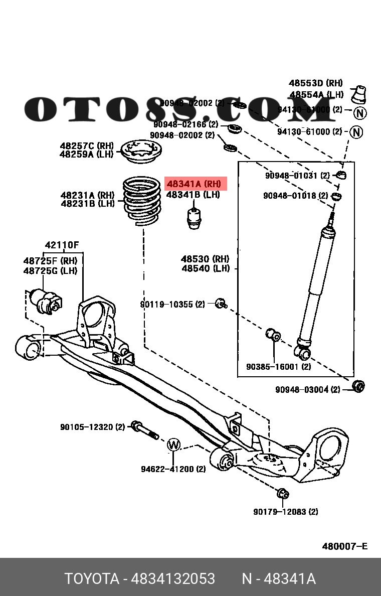 TĂM BÔNG GIẢM XÓC SAU Toyota Camry |TĂM BÔNG GIẢM XÓC SAU xe Camry | 48341-32053